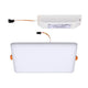 VariFit LED Einbaupanel Veluna Eckig CCT-Switch Weiß, Klar - Rückansicht mit Treiber und Kabelanschluss.