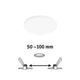 VariFit LED Einbaupanel Veluna Edge Ø 12cm in Weiß mit stufenlos verstellbaren Klemmfedern von 50-100 mm.