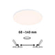 VariFit LED Einbaupanel Veluna Edge Ø 16cm Weiß mit flexibler Einbautiefe von 68–140 mm.