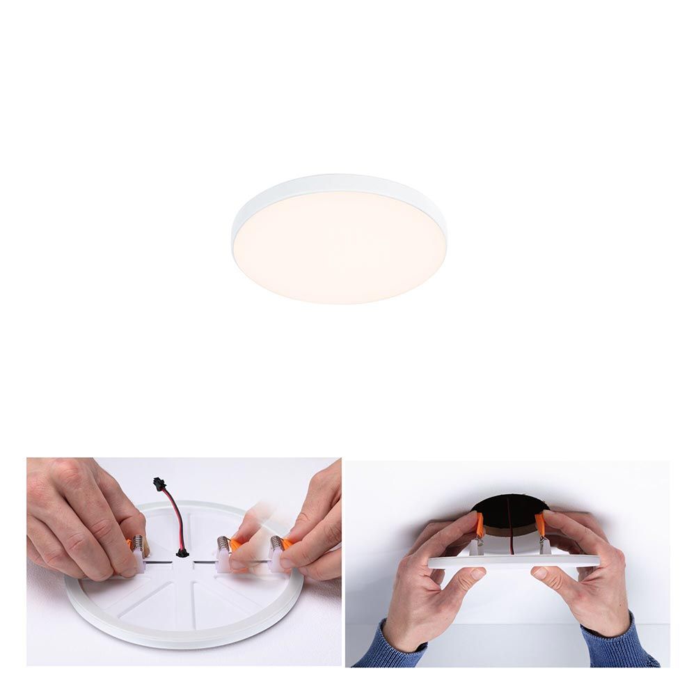 VariFit LED Einbaupanel Veluna Edge Ø 9cm in Weiß, Installation und Montageanleitung.