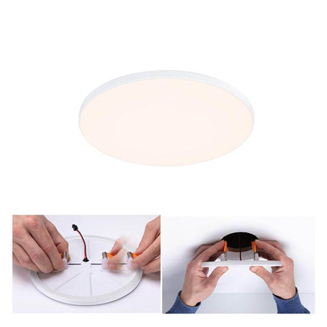 VariFit LED Einbaupanel Veluna Edge Weiß Dimmbar, rundes 160mm LED-Panel 3000K, dimmbar mit verstellbaren Klemmfedern für einfachen Einbau