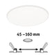 VariFit LED Einbaupanel Veluna Rund Ø 18,5cm Satin mit flexiblen Klemmfedern von 45 bis 160 mm.