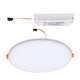 VariFit LED Einbaupanel Veluna Ø 21,5cm Weiß CCT-Switch Klar mit satiniertem Diffusor und externem Treiber.