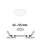 VariFit LED Einbaupanel Veluna Rund Ø 7,5cm Satin mit flexibler Klemmfeder-Einstellung 45-55 mm.