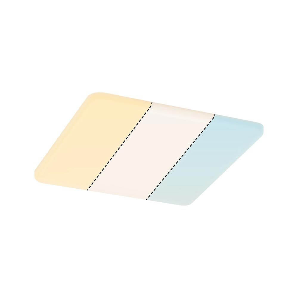 VariFit Veluna LED Einbaupanel CCT-Switch Eckig Weiß, Klar mit homogenen Lichtflächen in sanften Farben.