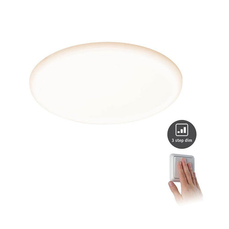 VariFit LED Einbaupanel Veluna mit 3-Stufen-Dimmer Satiniert mit Hand und Dimmersteuerung.