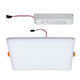 VariFit LED Einhau-Panel Veluna mit 3-Stufen-Dimmer, rahmenloses 21W LED-Panel mit Trafo und verstellbaren Klemmfedern