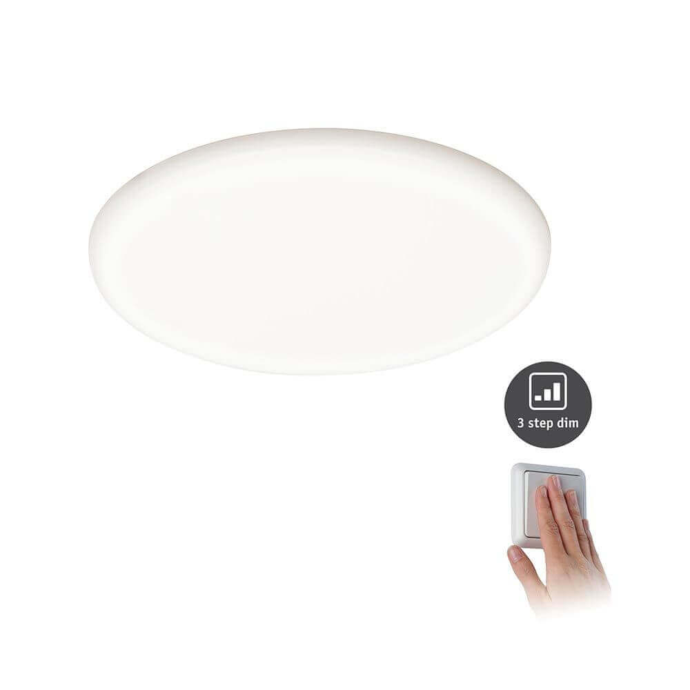 VariFit LED Einbaupanel Veluna Ø 21,5 cm mit 3-Stufen-Dimmer, satiniertes Lichtdesign