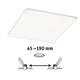 VariFit LED Einbaupanel Veluna mit 3-Stufen-Dimmer Satin, 45-190 mm einstellbar.