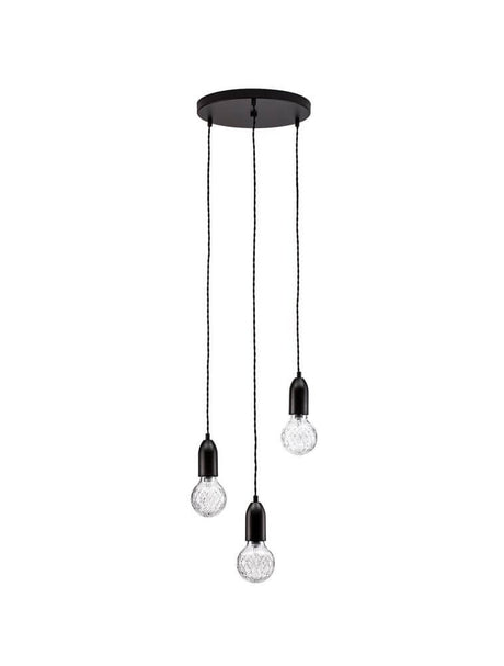 Veda pendel G9 3-pære Ø 30cm med elegant metal- og glasdesign, ideel til ethvert rum.
