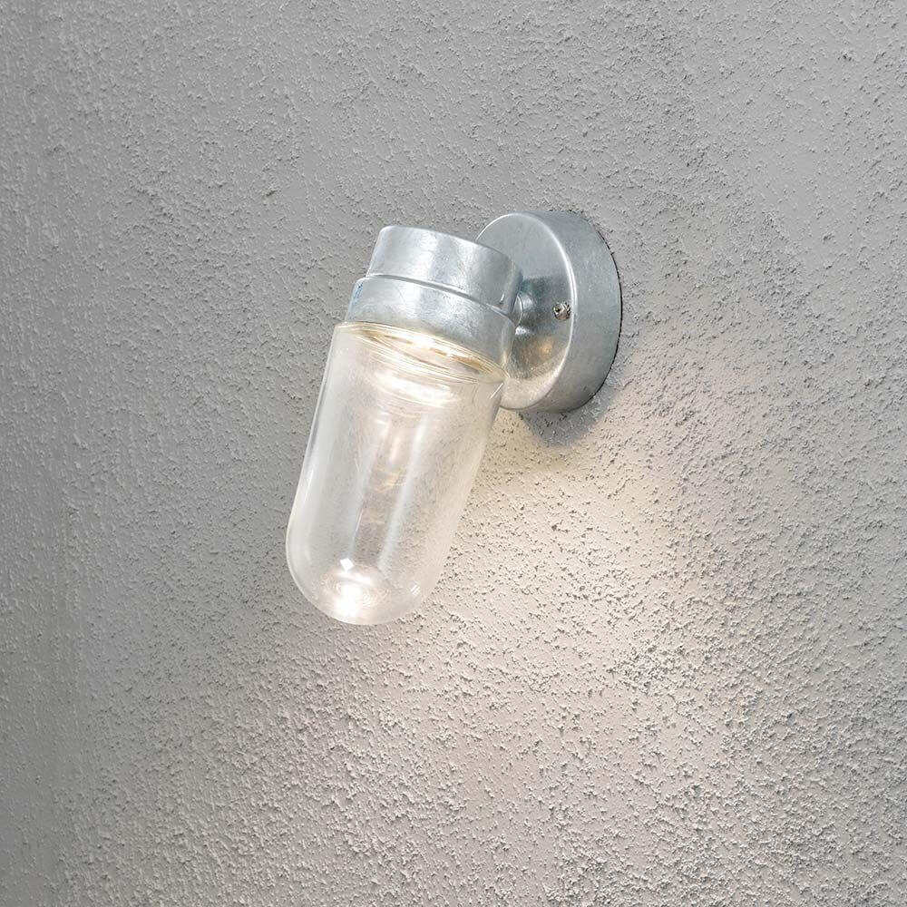 Zewnętrzna lampa ścienna LED Vega 3000K ocynkowana, przezroczysta szkło
