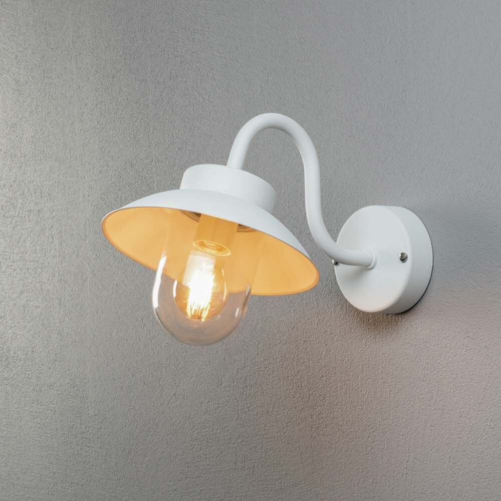 Vega Mini Außen Wandleuchte in Weiß, elegant für außen, moderne Wandbeleuchtung.