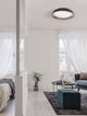 Vela LED Deckenleuchte Ø 45cm 3000K in modernem Wohnraum mit eleganter Atmosphäre.