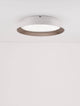 Vela LED Deckenleuchte Ø 45cm 3000K in modernem Design mit schlankem Profil in Weiß und Kaffeebraun.