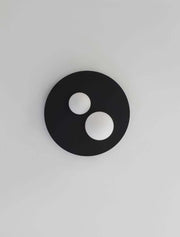 Velna LED Deckenleuchte 2-flammig Ø 40cm 3000K Schwarz, runde schwarze Deckenleuchte mit zwei Lichtöffnungen