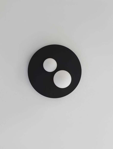 Velna LED plafonnier à 2 flammes Ø 40 cm 3000K noir avec un design élégant et moderne en noir et blanc.
