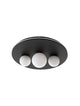 Velna LED Deckenleuchte 3-flammig Ø 49,5cm 3000K Schwarz mit drei Glaskugeln und modernem Design.