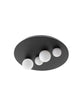 Velna LED Deckenleuchte 4-flammig Ø 62,2cm 3000K Schwarz mit vier Glaskugeln in elegantem Design.