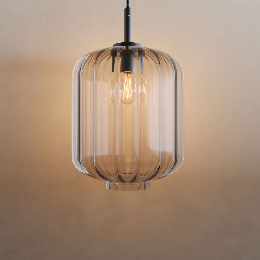s.luce Velo sospensione in vetro 150cm nero