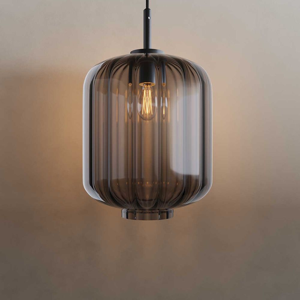 s.luce Velo sospensione in vetro 150cm nero