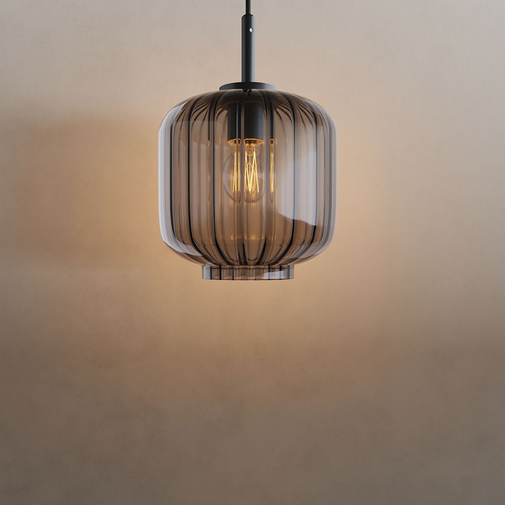 s.luce Velo sospensione in vetro 150cm nero