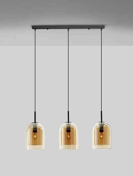 Velor pendant lamp bar 70cm E27 3-flame