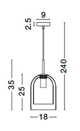 Velor Pendelleuchte E27 Ø 18cm