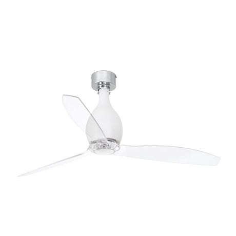 MINI ETERFAN fan White, transparent ceiling-mounted with transparent blades and an elegant design.