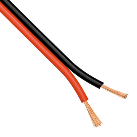 Verbindungskabel Schwarz & Rot 2 x 1,5mm 1 Meter mit freiliegenden Kupferdrähten.