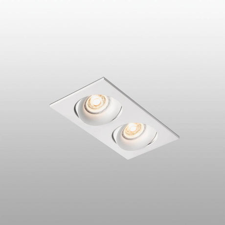 Verstellbare Einbauleuchte ARGÓN-2 2-flammig Weiß in modernem Design mit zwei Lichtquellen.