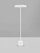 Vetro LED Stehlampe H 136cm Ø 40cm 3000K in modernem Design mit weißem Lampenschirm und stilvollem Sockel.