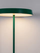 Vetro LED Stehlampe H 136cm Ø 40cm 3000K, grüne Lampe mit minimalistischen Design und warmem Licht.
