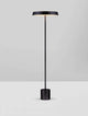 Vetro LED Stehlampe H 136cm Ø 40cm 3000K in elegantem Design mit schwarzem Finish und moderner Linienführung.