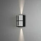 Vidar LED Wandleuchte Silber mit Up- & Downlight in Schwarz/Silber, verstellbarem Lichtaustritt.