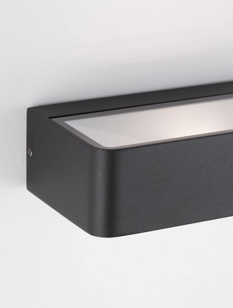 Videno LED Außenwandleuchte 3000K Anthrazit IP65, flache Wandleuchte in mattem Anthrazit, modernes Design.