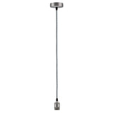 Vintage-Pendel mit E27-Fassung Grau Nickel-Gebürstet