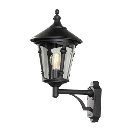 Virgo Außen-Wandleuchte Schwarz, rauchfarbenes Acrylglas mit elegantem Design und klarer Beleuchtung.