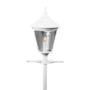 Virgo luminaire head for post light White, smoked acrylic glass, elegant outdoor lighting for the garden.