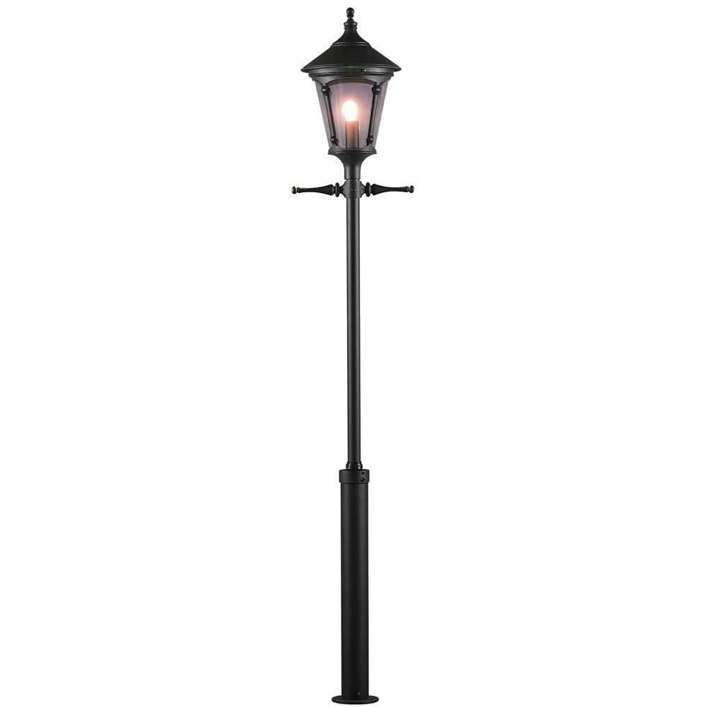 Virgo Standleuchte Schwarz, rauchfarbenes Acrylglas - elegante Außenleuchte mit filigranem Design.