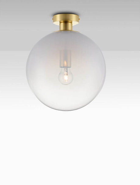 Vita ceiling light E27 Gold, White with white opal glass and gold-colored canopy.