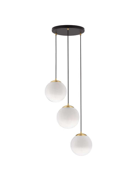 Vita Pendelleuchte 3-flammig Ø 30cm Gold, Schwarz, Weiß