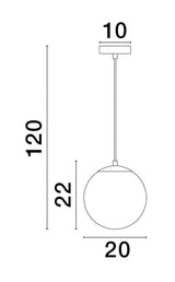 Vita pendant lamp E27 gold, white