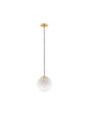 VITA Pendelleuchte in Gold und Weiß, ovales Design aus mundgeblasenem Glas, elegant für modernes Interieur.