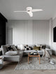 Volga LED Ventilator Ø 99,5cm 3000K installiert in modernem Wohnraum mit eleganter Couch.