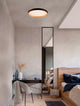 Vomos Deckenleuchte Ø 40cm 2700, 3000K in modernem Schlafzimmer-Design mit Spiegelschrank.