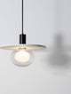 Vrahos Pendelleuchte G9 Ø 29,5cm Beton Beige mit moderner Betonschirm und Glasleuchte.