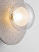 Vrahos Wandleuchte G9 Ø 29,5cm Beton Beige mit runder Glaskugel und strukturiertem Beton-Schirm.