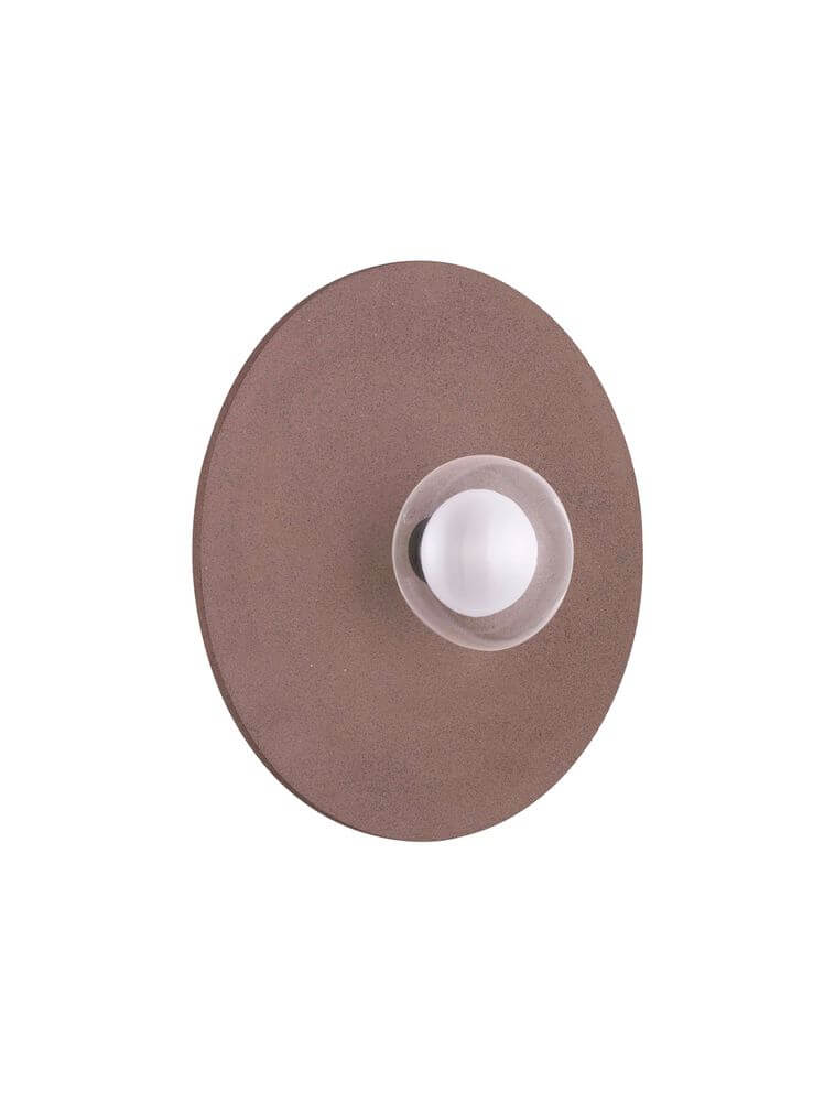 Vrahos Wandleuchte G9 Ø 44,5cm Beton Rot schlichte runde Wandlampe aus Beton mit sichtbarer G9 Fassung