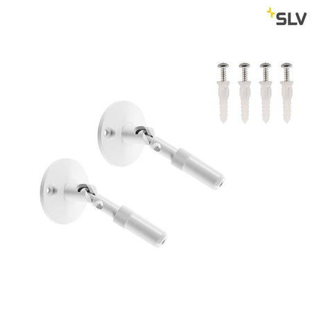 Wall bracket for Tenseo low-voltage cable system, long, white, 2 pieces - flexible wall bracket set with screws.