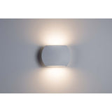 Wandleuchte Bocca WL LED 2x3W in Weiß mit Lichtabgabe nach oben und unten, modernes Design für Innenräume.